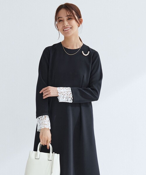 size SHORTあり］ソデレース 2WAY ワンピース（ワンピース）｜green