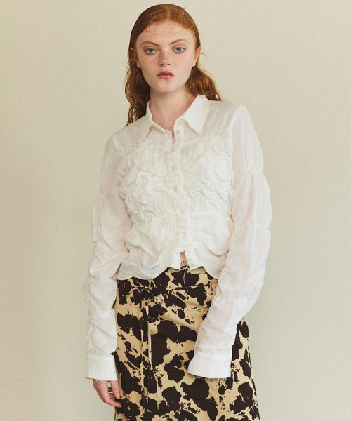 Shirring Bustier Shirt/シャーリングビスチェシャツ【MAISON SPECIAL