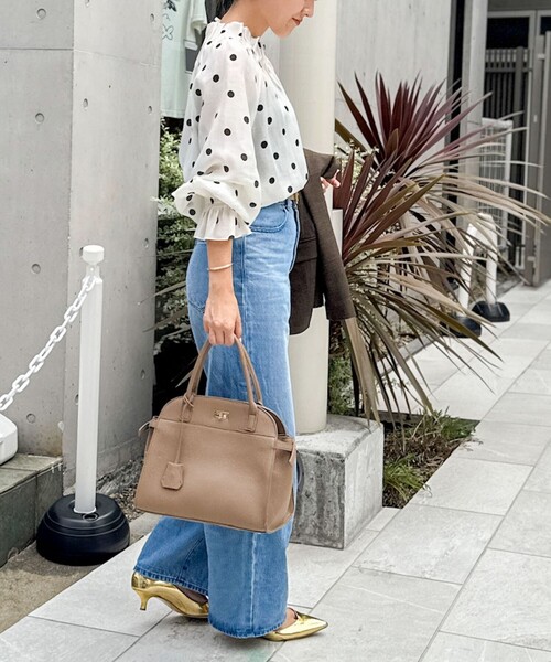 ウォッシャブルピンタックドットプリントブラウス（シャツ/ブラウス