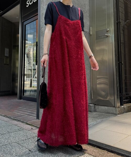 セール】サテンパイピングフェザー2WAYキャミワンピ（ワンピース