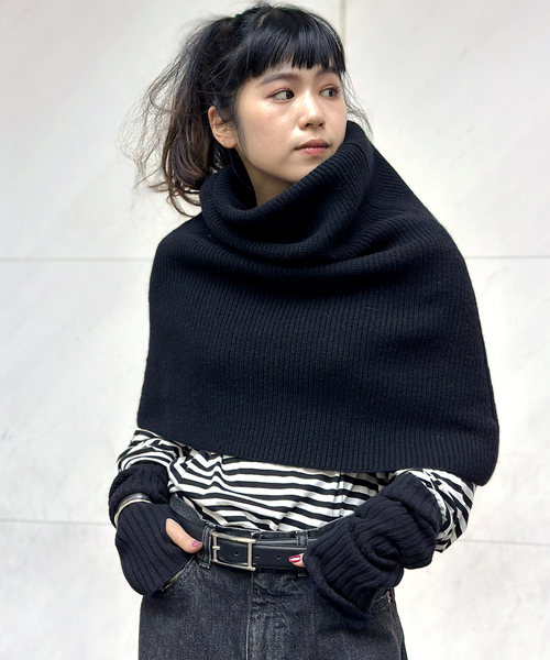 AP STUDIO（エーピーストゥディオ）の「リブニットケープ（マフラー