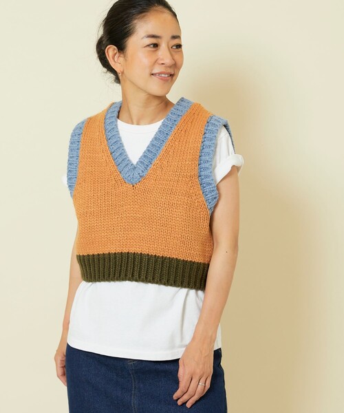 Freada（フリーダ）の「Freada/フリーダ バイカラー ニットベスト