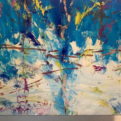 新春新年限定 油絵一点モノ 小作品 「海」 油彩画 美品未使用 未発表