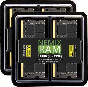 NEMIX RAM 256GB (4X64GB) DDR4 3200MHZ PC4-25600 2Rx4 1.2V CL22 288