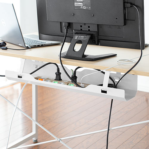 ケーブルトレー（配線受け ケーブルオーガナイザー デスク固定タイプ