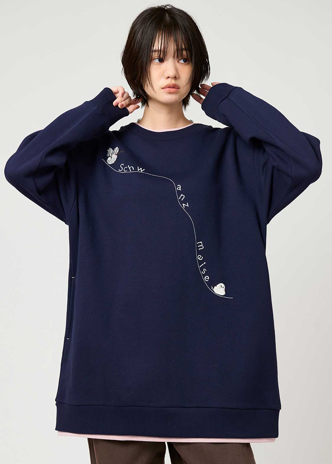 シマエナガ｜裏起毛レイヤードスウェットチュニック｜ウィメンズ