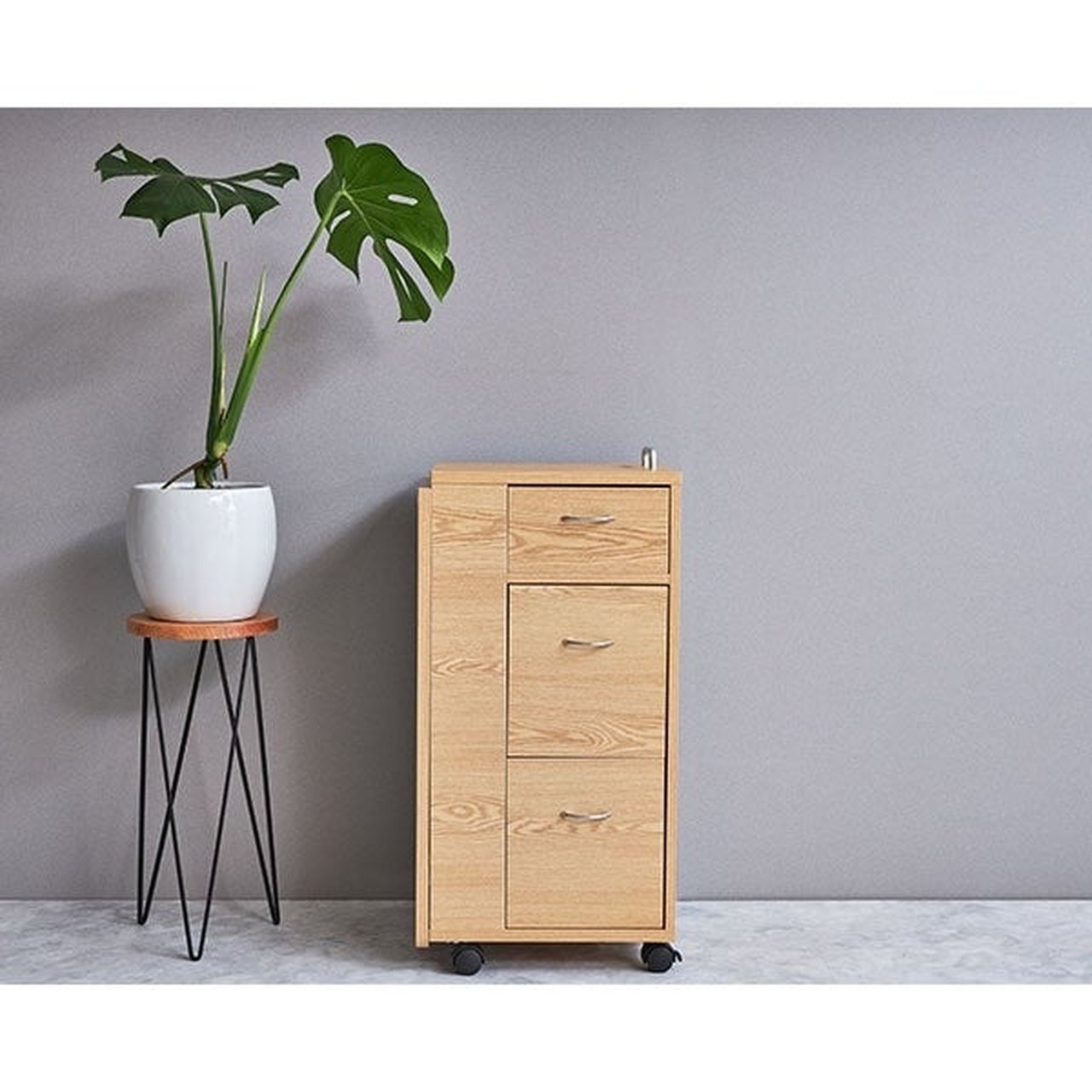 エトゥベラ] 折りたたみ ネイルテーブル MO1 木目ナチュラルブラウン