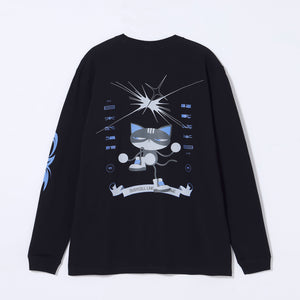 DUSTCELL】「ONE」グラフィックロングスリーブTシャツ dustcat／BLACK