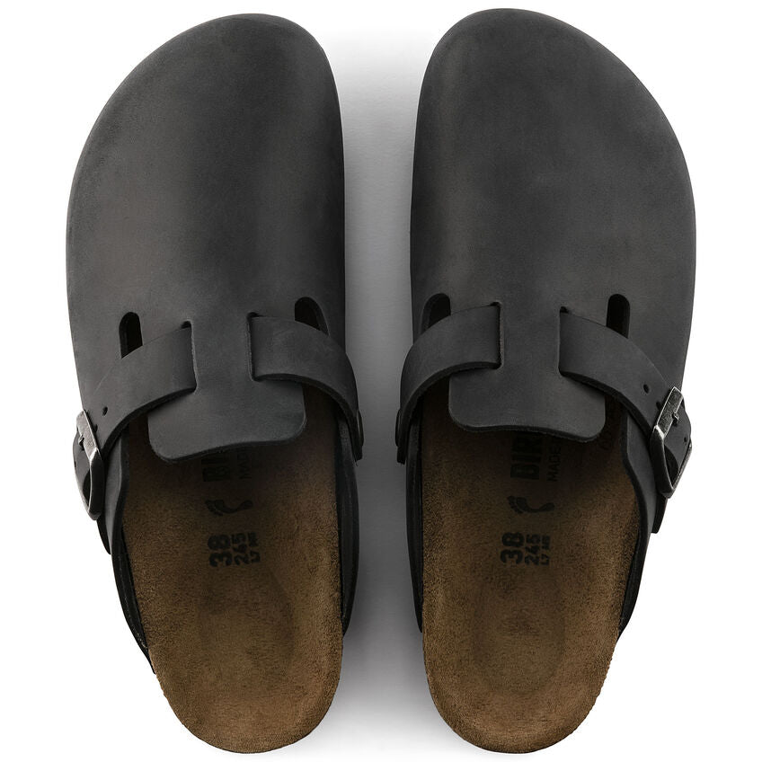 Birkenstock - Boston - Black Oiled Leather – Fourth Ave Footwear