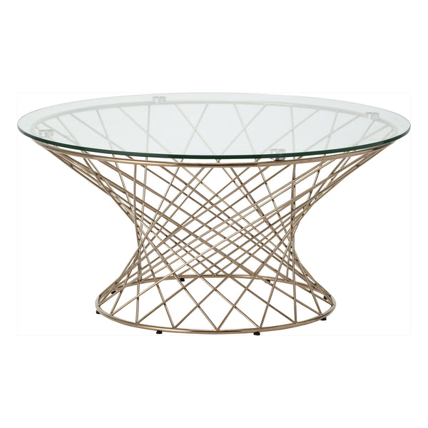 マーリア コーヒーテーブル クリア×ゴールド（φ800） | Francfranc
